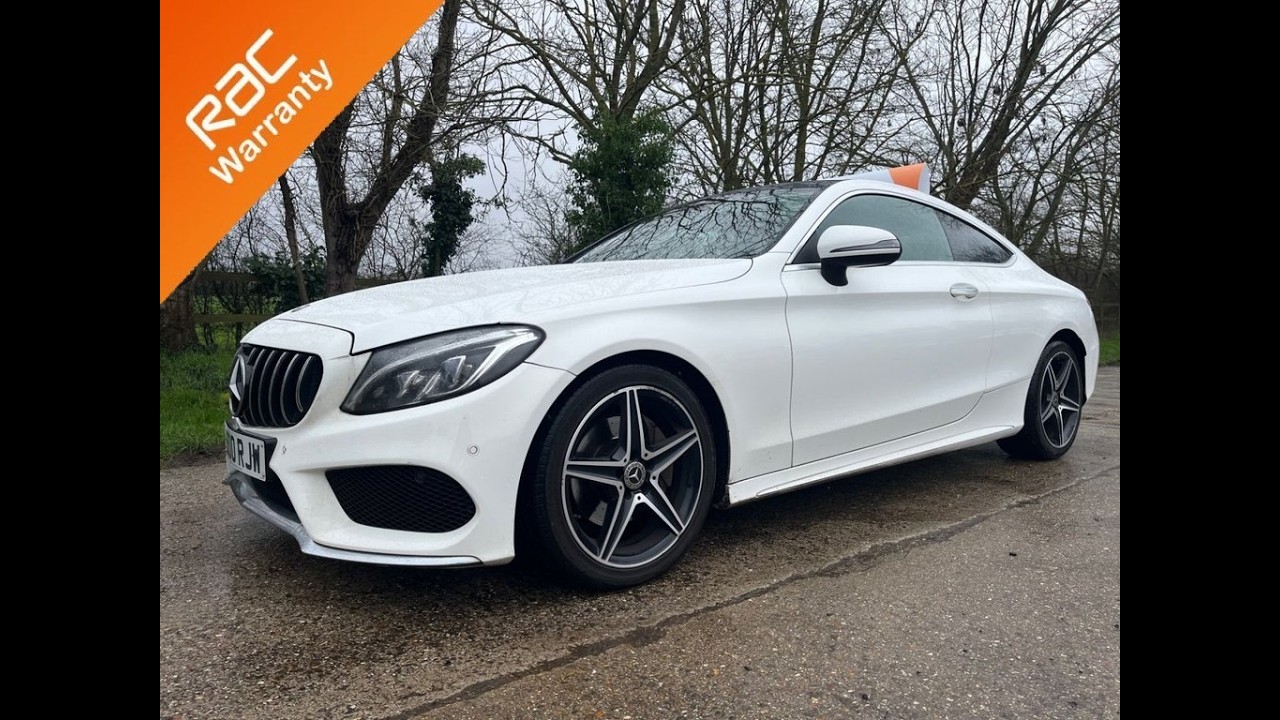 Mercedes Benz C220 AMG in White, Sunroof, full Black leather, Automatic gear box, Car Finance