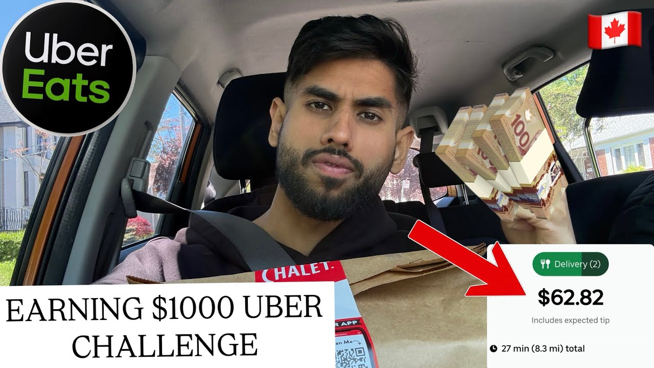 EARNING $1000 Doing uber Eats | UBER Challenge in Canada 🇨🇦 | Can we earn $1000?| uber series day:2