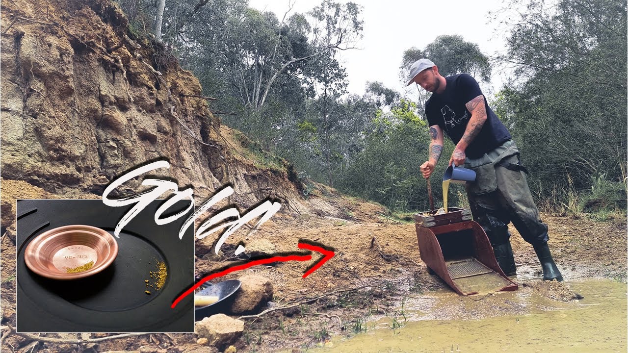 Using 1850 Gold Rush Equipment in a Dredge Hole | Rocker Box #shorts