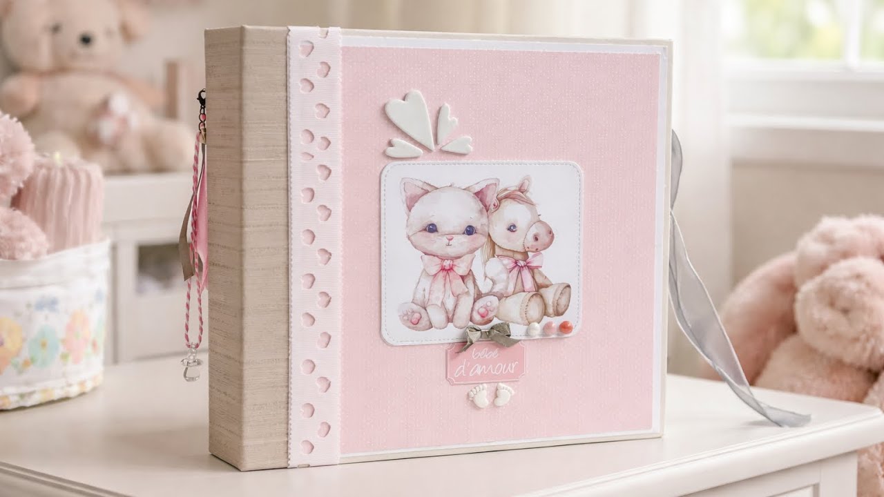 Album scrapbooking naissance bébé d’amour 