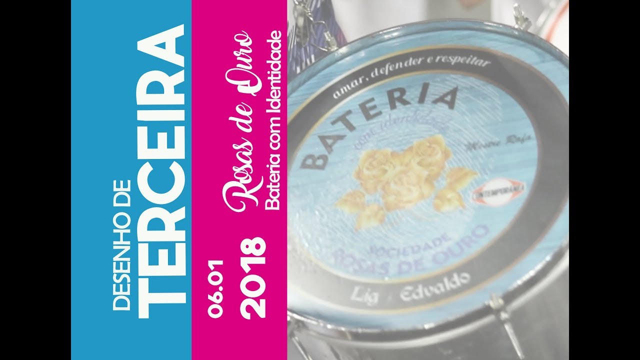 Desenho Surdo de Terceira - Bateria com Identidade 2018 - Rosas de Ouro