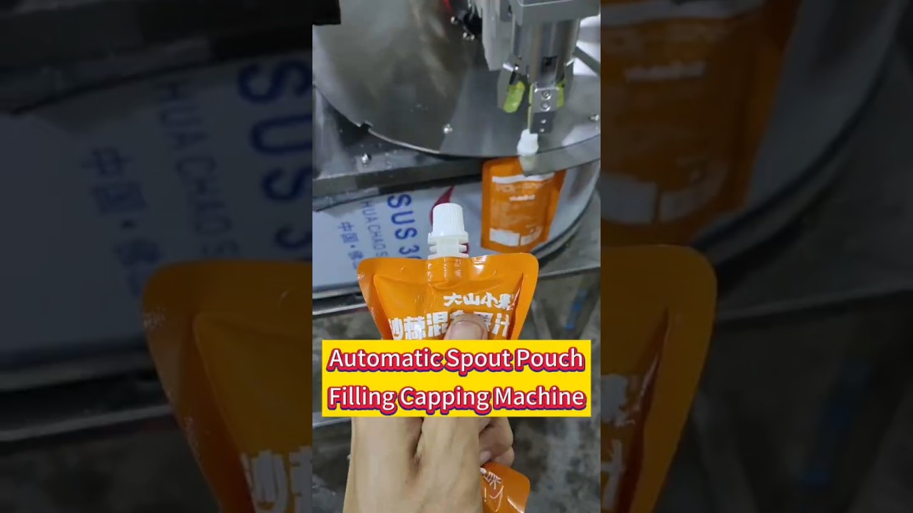 Automatic spout pouch filling capping machine #doypack #spoutedpouch #fillingmachine #cappingmachine