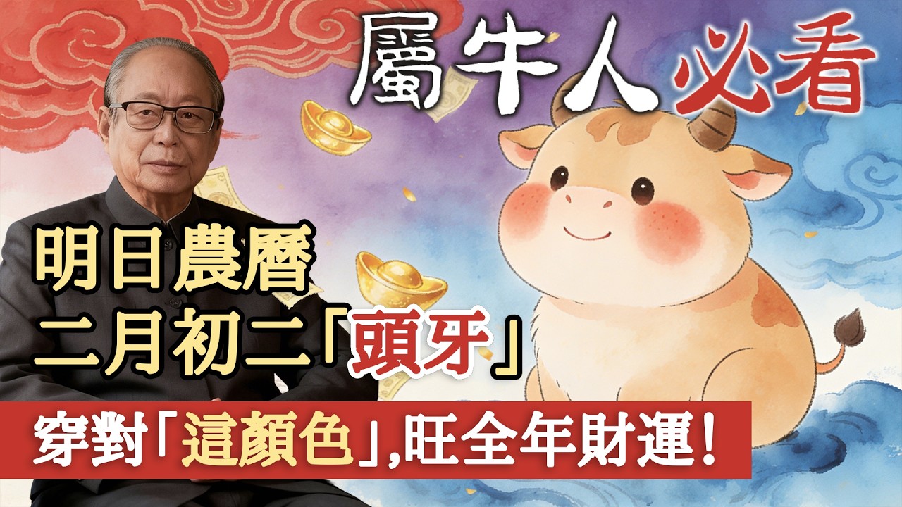 【老邵說生肖】屬牛人必看！明日農曆二月初二「頭牙」，穿對「這顏色」，火生土催旺全年財運！# 生肖牛 #屬牛人 #2026 年運勢 #馬年 #丙午年 #生肖命理 #生肖福運堂