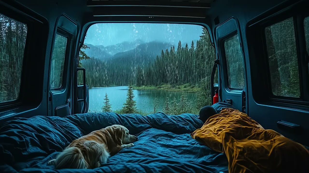 Deep Sleep Rain & Thunder ⛈️ in Car 🚗 Relax Noise White 😴