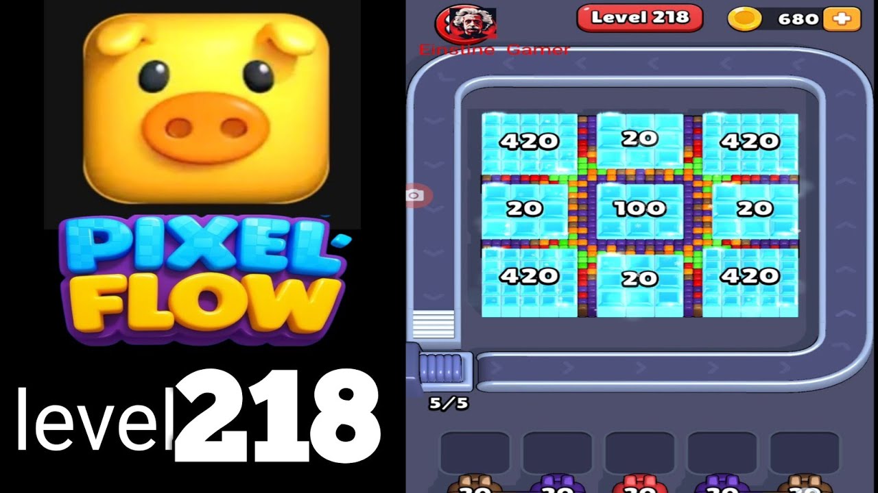 Pixel Flow level 218 very hard Walkthrough Solution