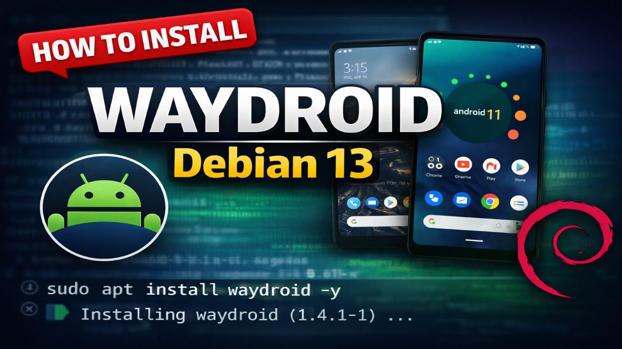 Как установить Waydroid в Debian 13 &laquo;Trixie&raquo; | Использование пользовательских образов Waydroid в ...