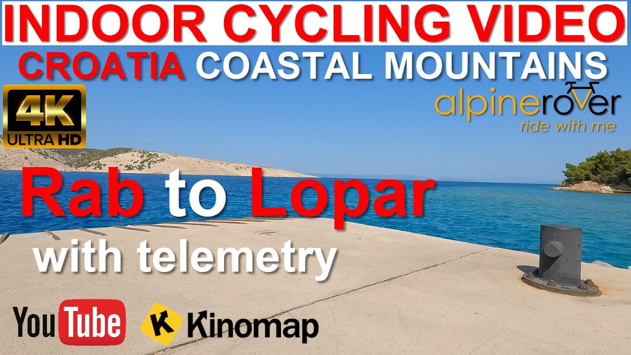 Croatia Island Hopping - Indoor Cycling Video - Island Tour: Rab to Lopar - with telemetry