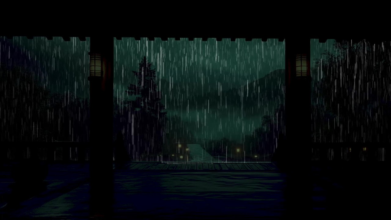 🏯 Rain Falling Beyond the Wooden Veranda 🌧️ Peaceful Misty Mountain Night for Sleep & Relax