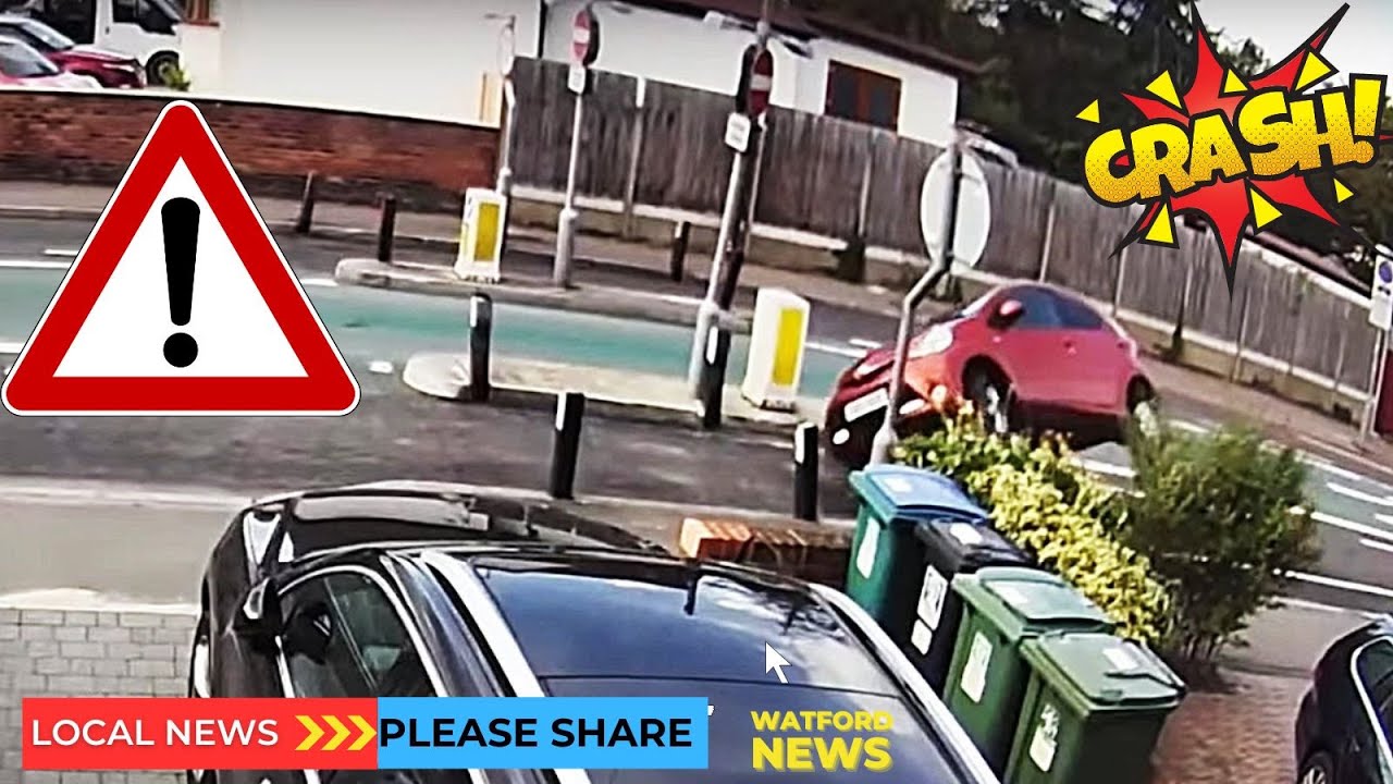 Car Crashes Caught on Camera Compilation at Dangerous Width Restriction Bollards in Watford