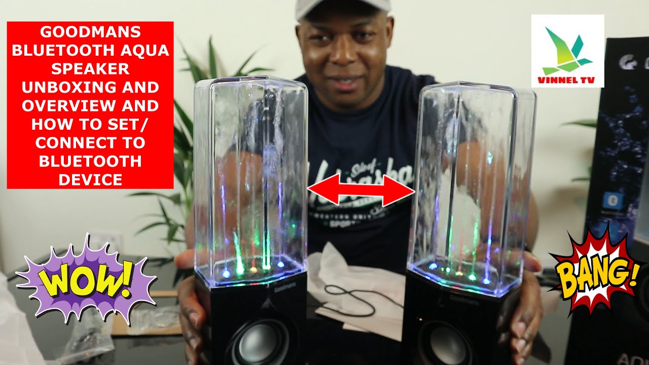 Распаковка и обзор акустической системы Goodmans BLUETOOTH Aqua, а также настройка и подключение ...