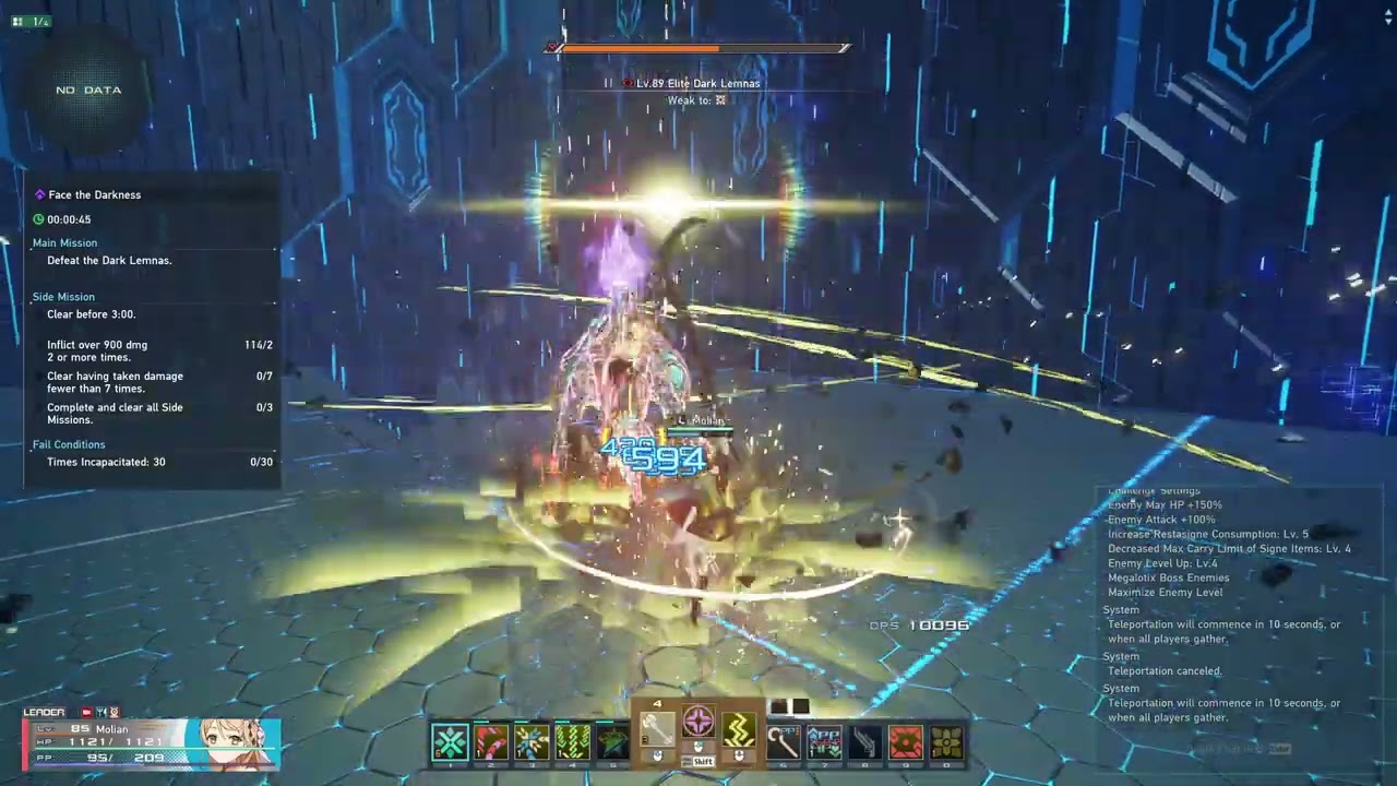 [PSO2:NGS] Face the Darkness Arks Record Solo Fo/Te 1:20