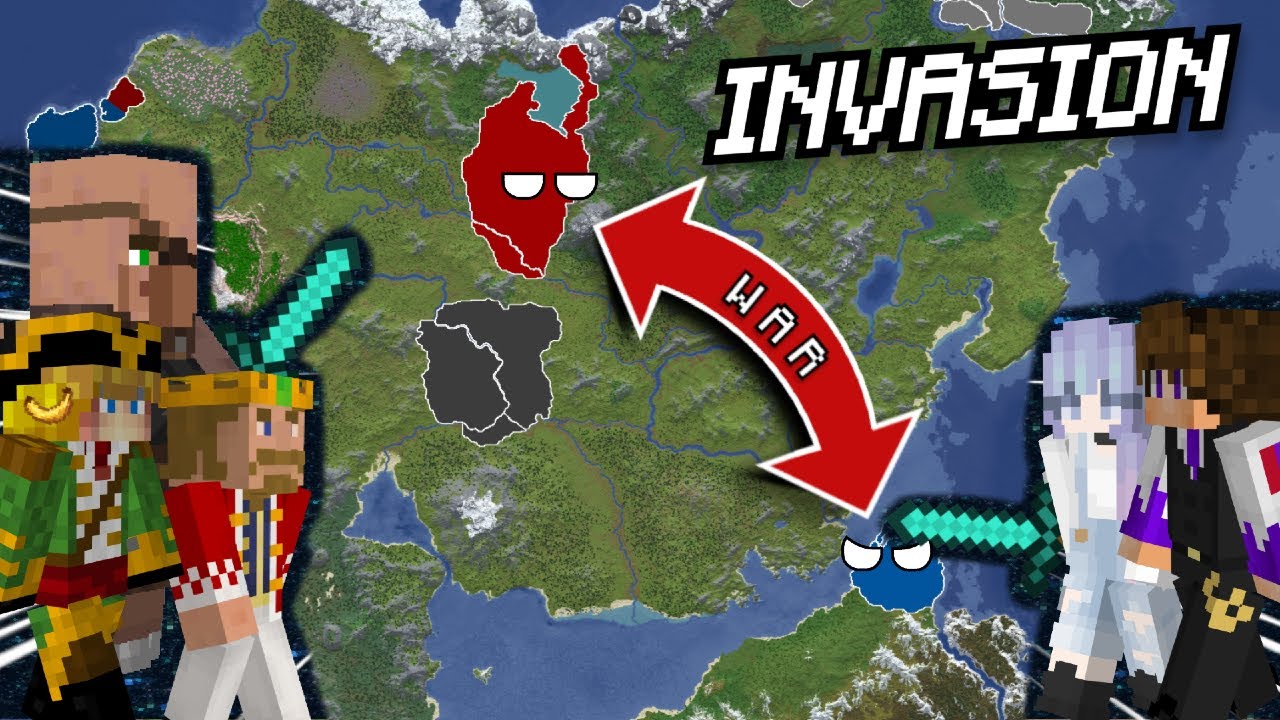 Minecraft Nations защищает свои города от ВТОРЖЕНИЯ!