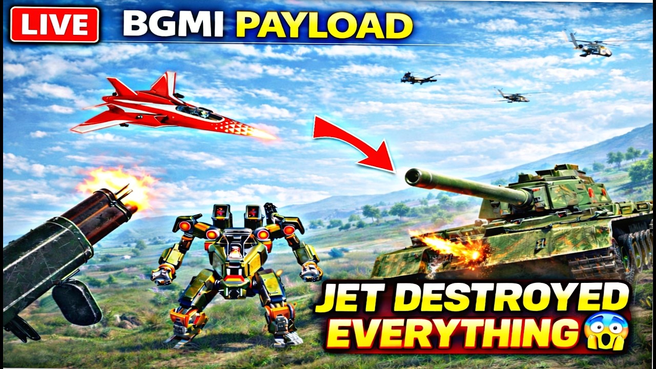 BGMI Payload Mode LIVE 😱 Fighter Jet Pro Gameplay | Tank, Robot, Hovercraft & RPG Madness
