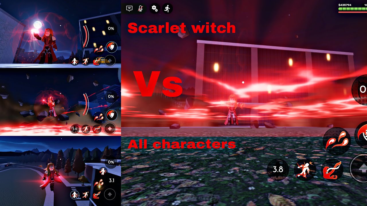 Marvel omega roblox, Scarlet witch vs All characters. ❤️🔥🎃😍💪