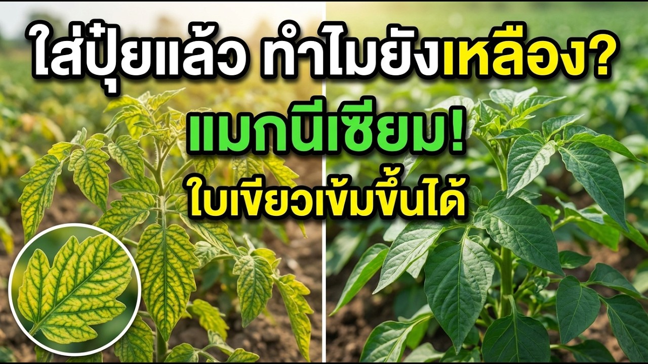 ทำไมใส่ปุ๋ยแล้วใบยังเหลือง รู้จัก 'แมกนีเซียม' ตัวช่วยให้ใบเขียวเข้มที่คนมองข้าม