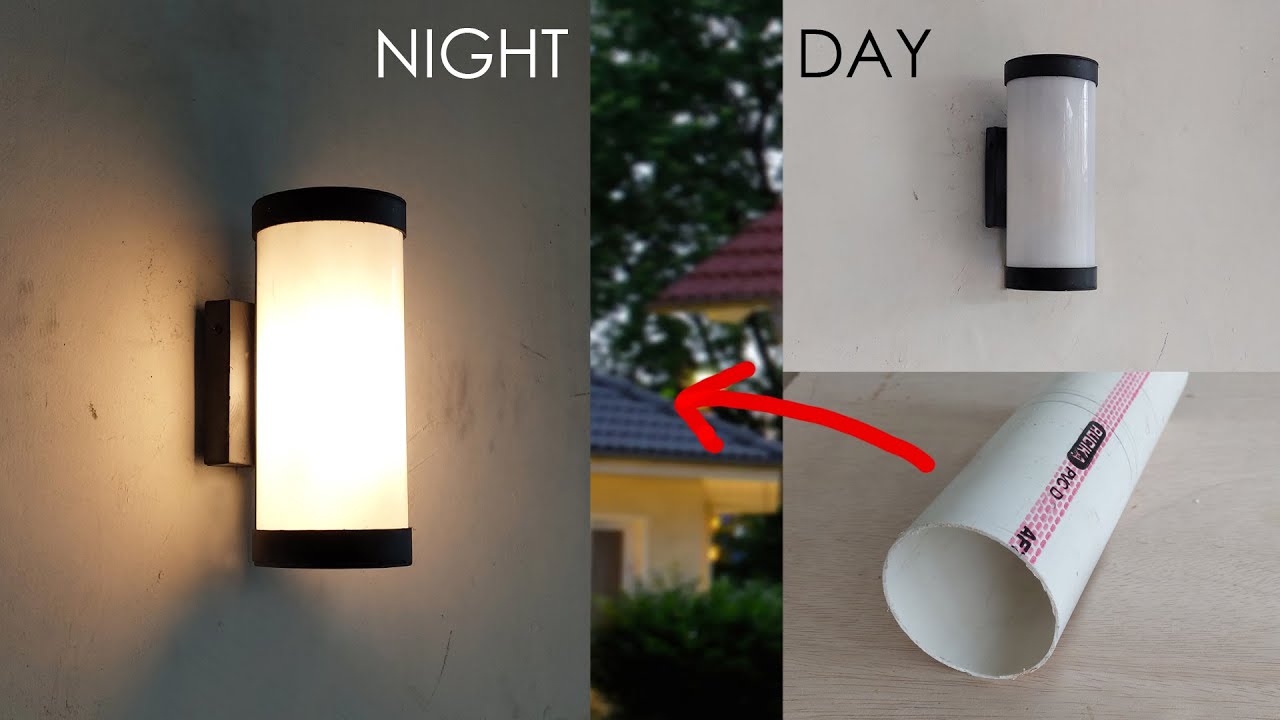 DIY Lampu Dinding Sederhana, Unik, Modern dari Pipa PVC Bekas, Lampu Dekorasi