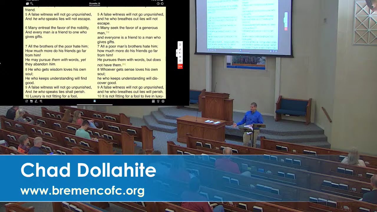 Chad Dollahite - 12/31/25 - Wed. Bible Study - Proverbs, Section2: Speech (Deceitful Speech) cont'd.