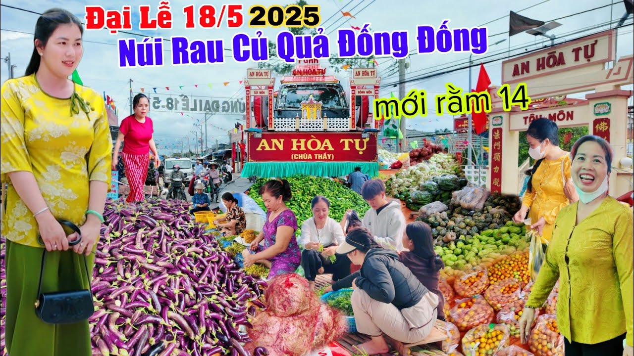 QUÁ KHỦNG Núi rau củ quả chất đống đống đãi miễn phí Đại lễ 18 tháng 5 năm 2025