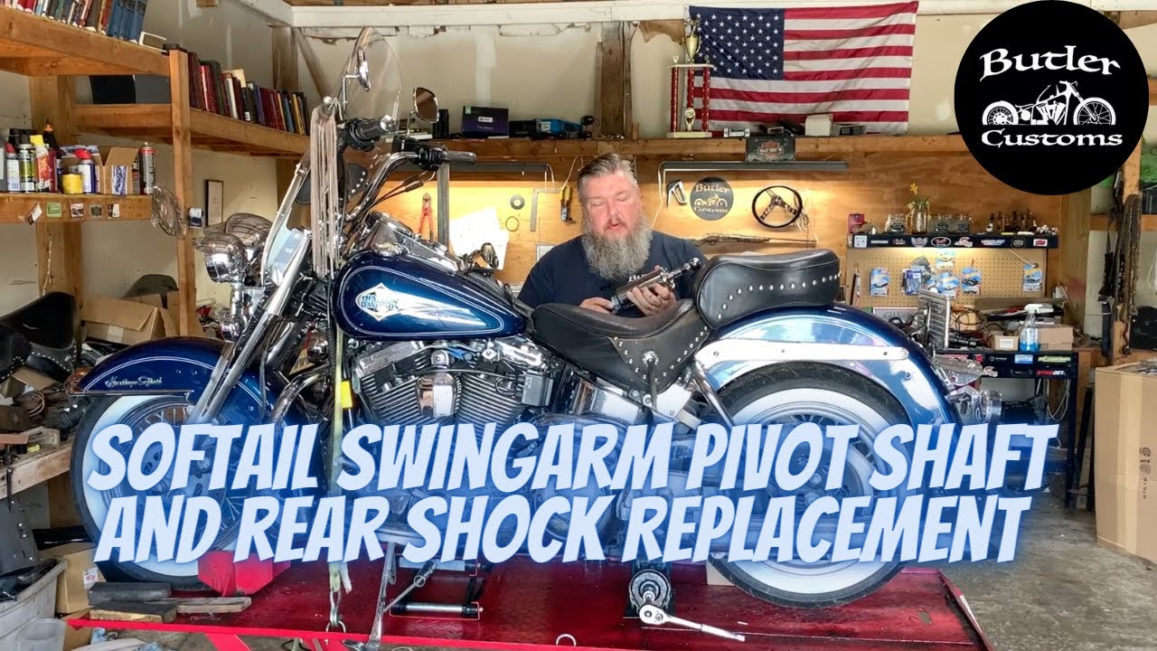 How to: Softail Swingarm Pivot shaft, bearings, and rear shock replacement.