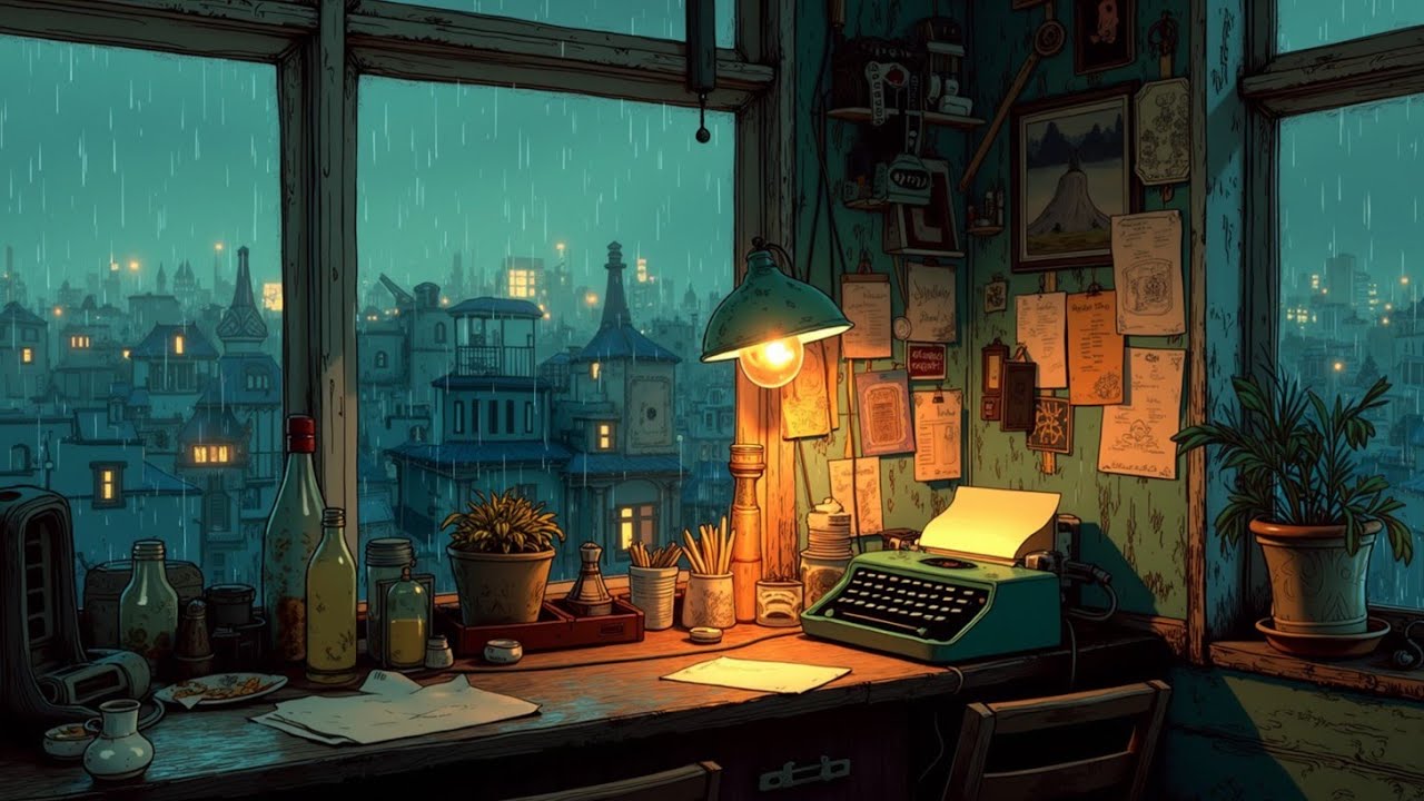 Дождливая Ночь Lofi Chill 🌧️ Уютная Музыка для Учебы и Концентрации