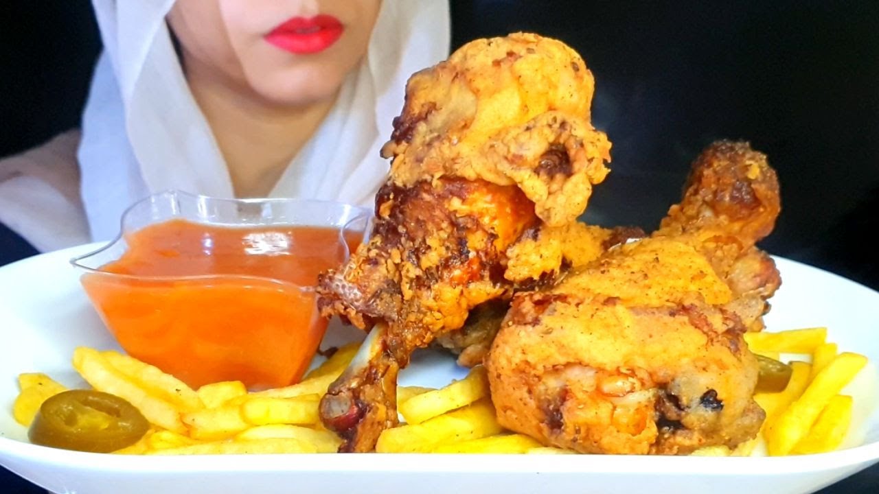 ASMR Fried Chicken & Gravy| Fried Chicken Mukbang (No Talking) Crunchy Eating Sounds |Muni Eats ASMR