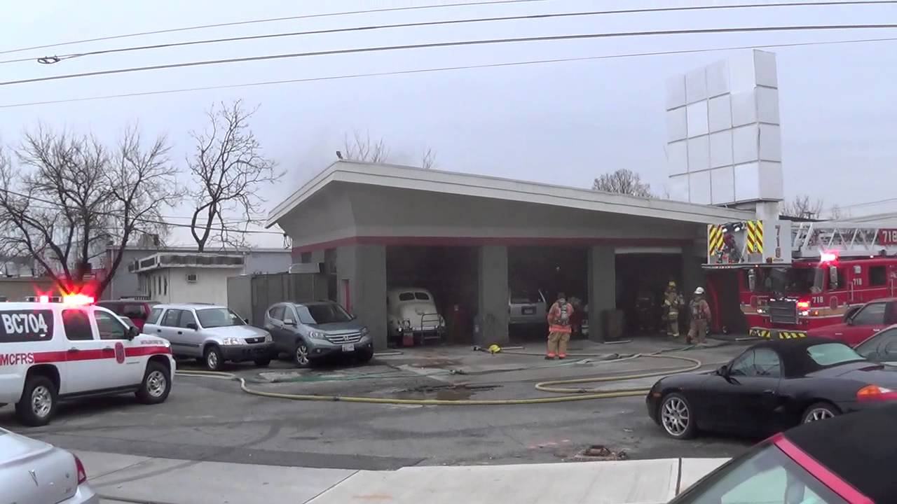 MCFRS Engine 705 & Tower 718 Responding To Fire At Gasoline & Automotive Services
