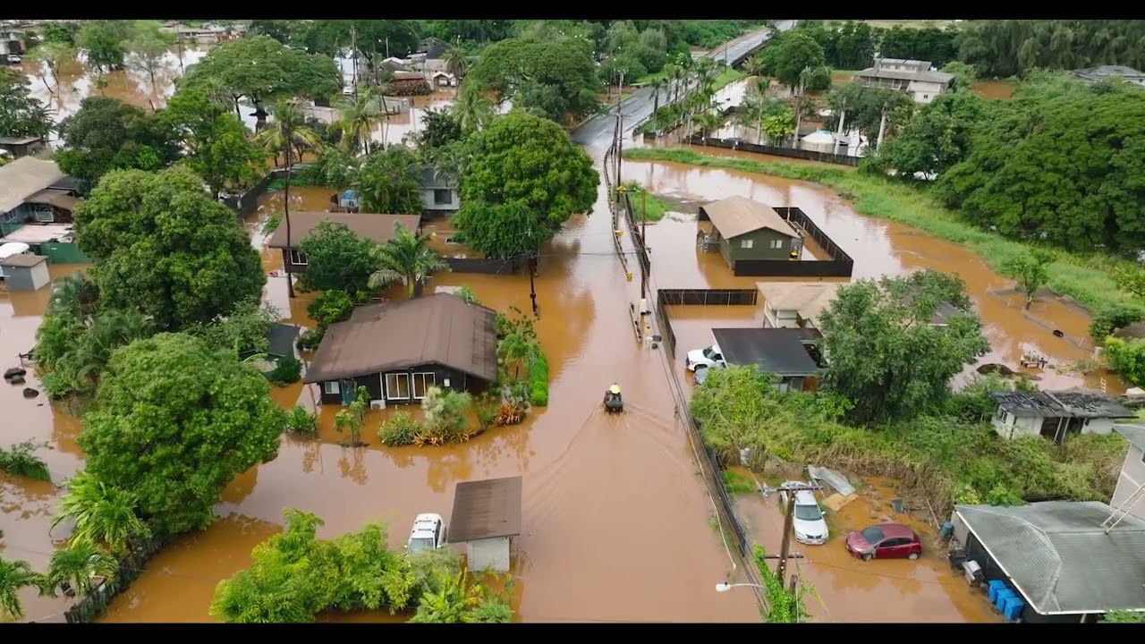 Aerial Footage Shows Dramatic Extent of Hawaii Flooding