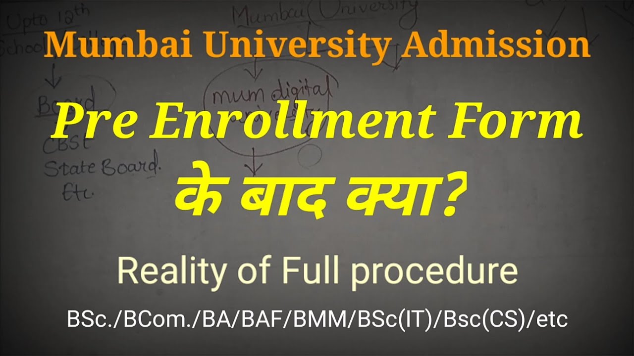 Mumbai university admission 2020-21 full procedure | steps after pre enrollment form in mu admission