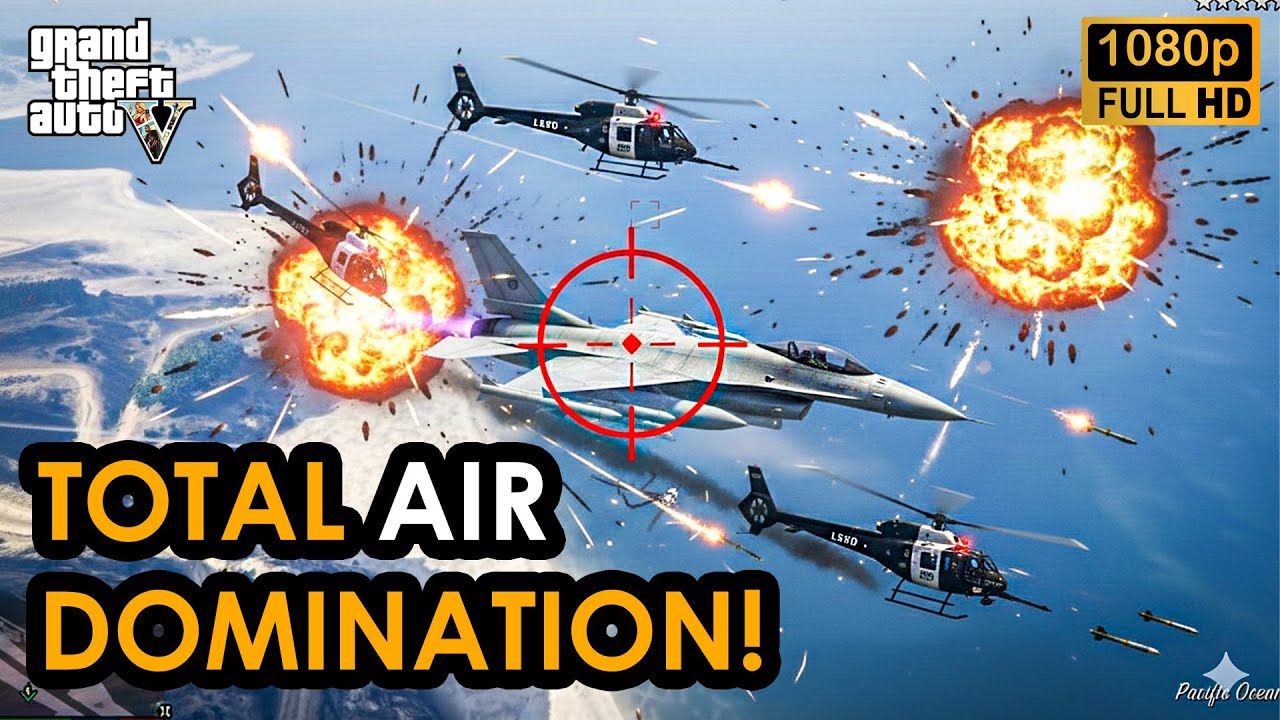 ✈️GTA 5 | Fighter Jet Takes Down Police! | HD 1080