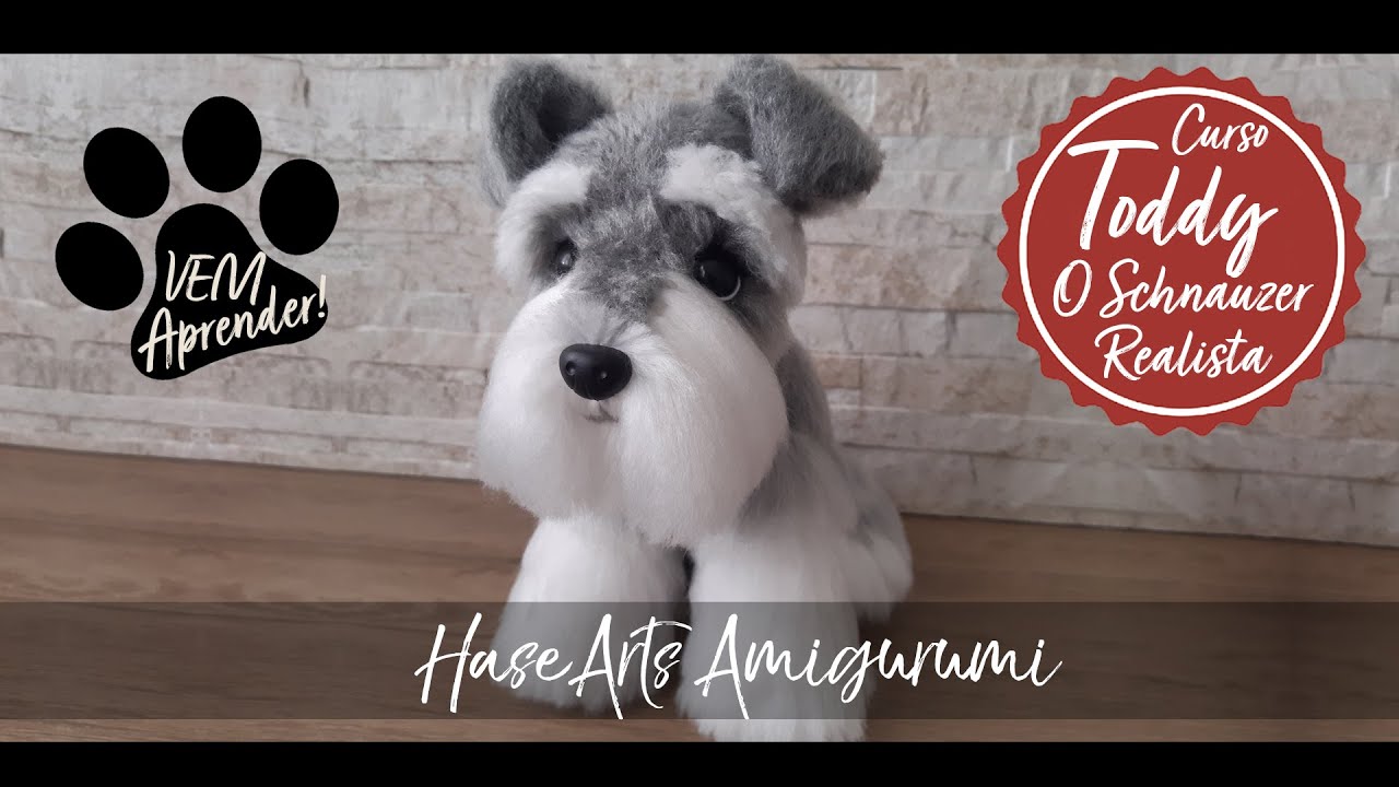 Toddy:  O Schnauzer Realista da HaseArts Amigurumi