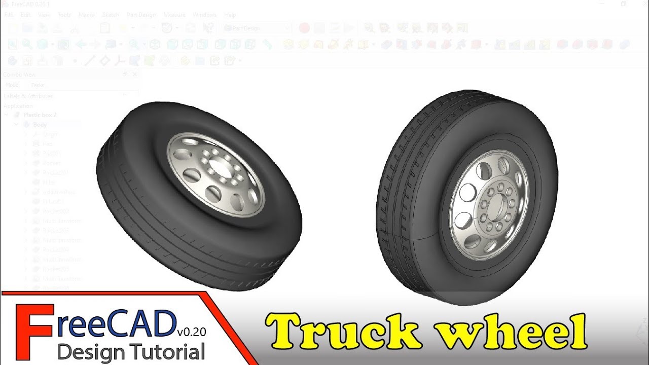 FreeCAD Design Tutorial: Truck wheel example