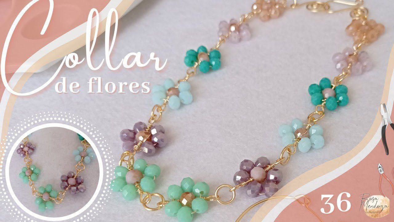 Collar de flores en Alambrismo - DIY Como hacer CHOKER en Alambrismo