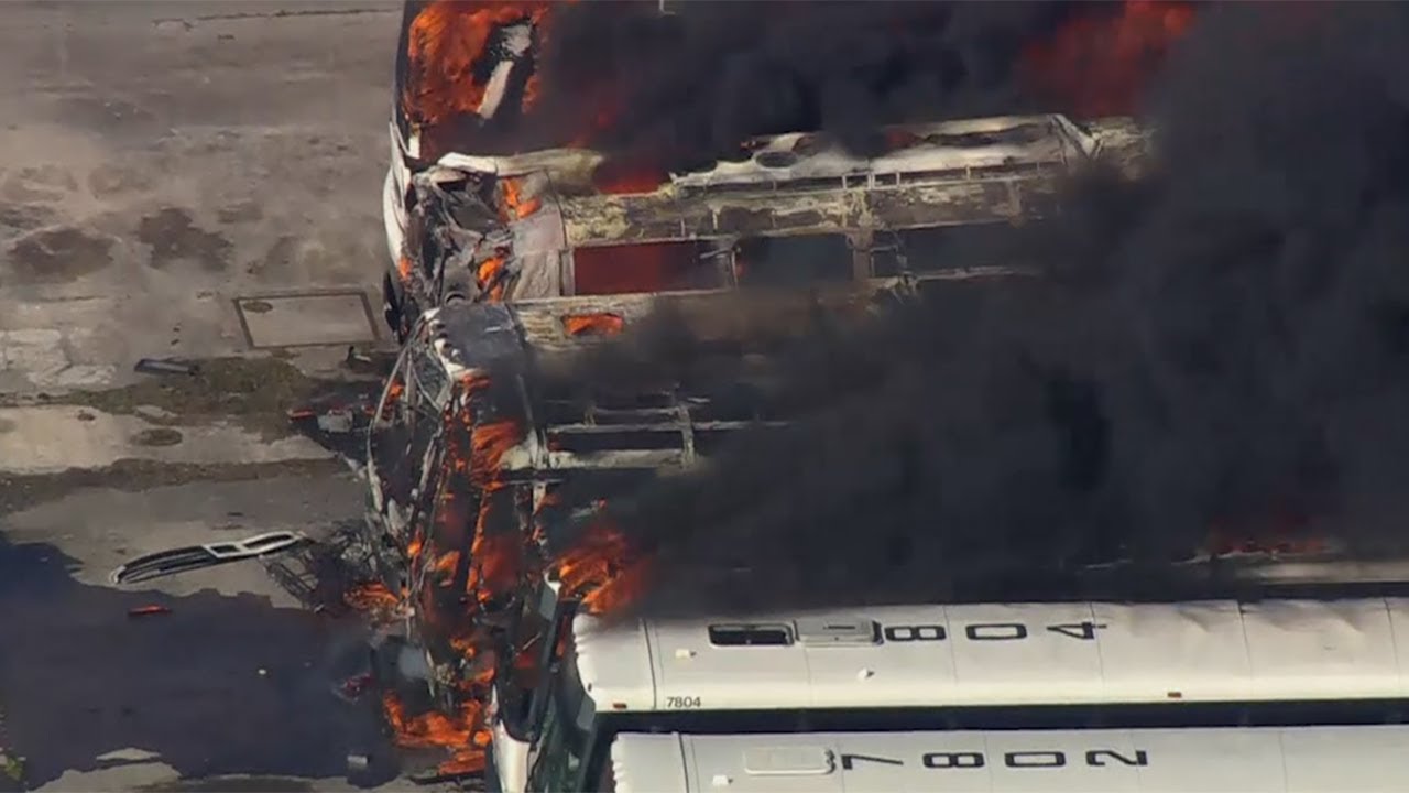 Fire Destroys Several Parked NJ Transit Buses