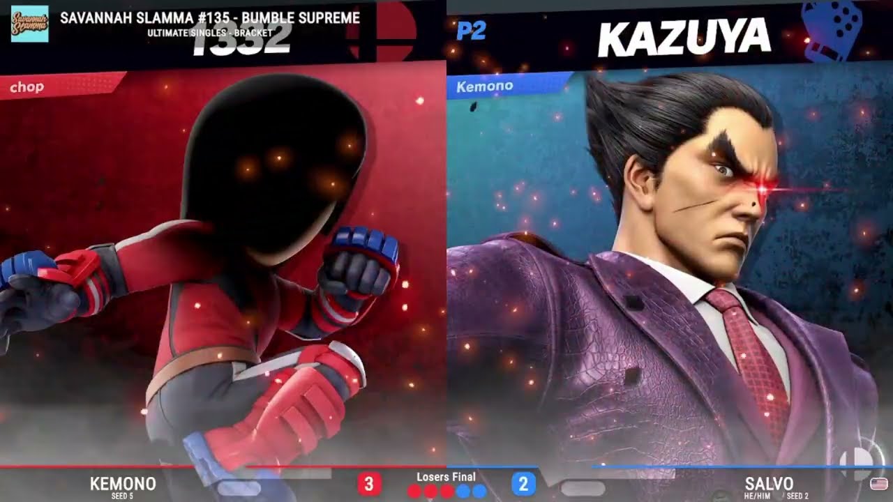 Savannah Slamma 135 GRAND FINALS - chpstks (Mii Brawler) vs. Kemono (Kazuya)
