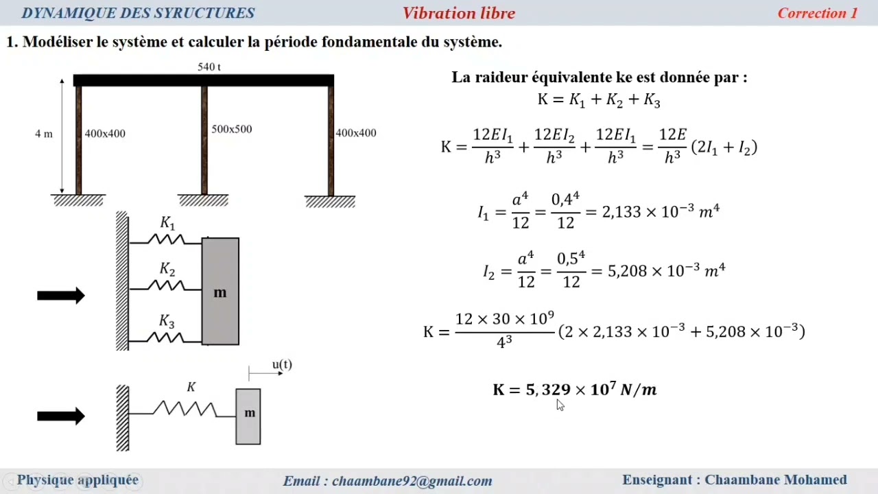 Dynamique des structures |Exercice 1|
