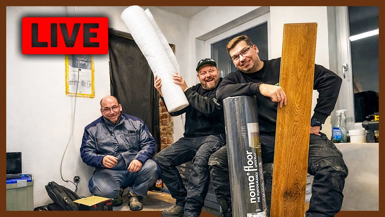 LAMINAT im SCHNÄPPCHENHAUS: Trittschalldämmung & Bodenbelag für die Einliegerwohnung! - LIVE