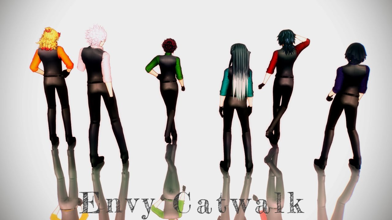 【鬼滅のMMD】エンヴィキャットウォーク / Envy Catwalk【炭+水炎霞蛇風】