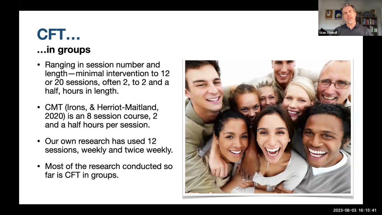 SMP Seminar Series, 3/8/23: The effectiveness of Compassion Focused Therapy by Stan Steindl