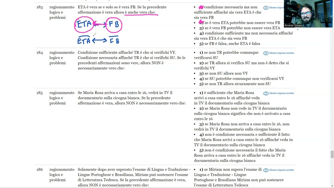 Maggio 2024 | Logica n° 183 | ETA è vera se e solo se è vera FB. Se la precedente affermazione è ve…