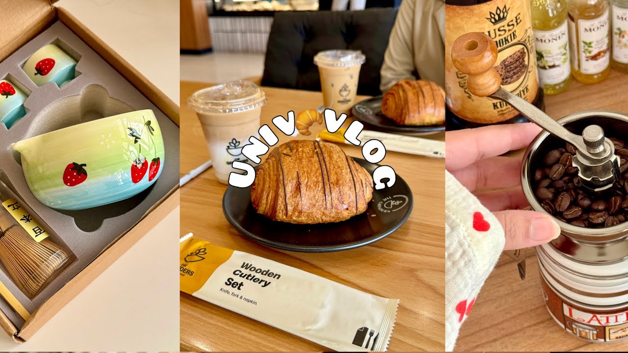فلوق روتيني الصباحي للجامعة 🥐طلبت سيت الماتشا 🍵!