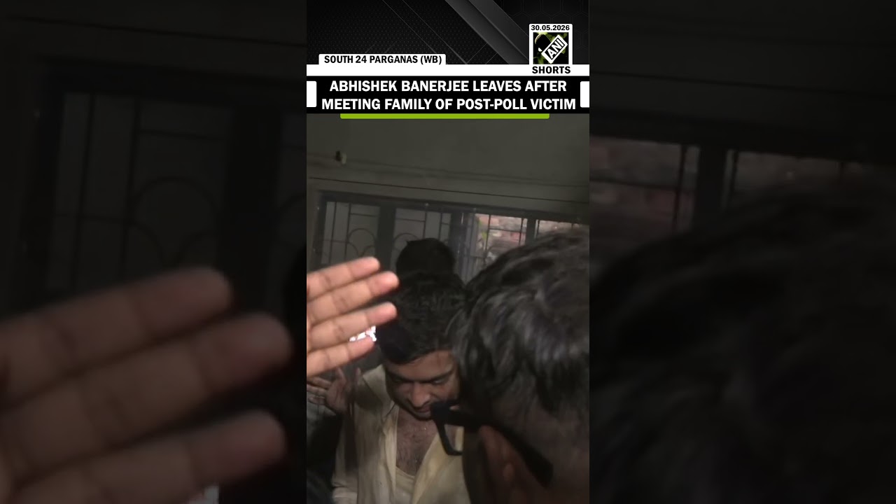 TMC MP Abhishek Banerjee departs after meeting post-poll victim&rsquo;s family