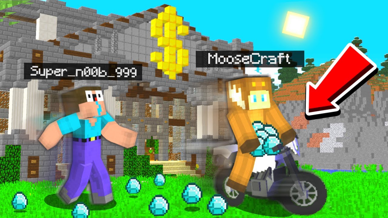 Minecraft NOOB vs PRO: I CAUGHT MOOSECRAFT TRYING to STEAL my DIAMONDS in MINECRAFT! 100% Trolling
