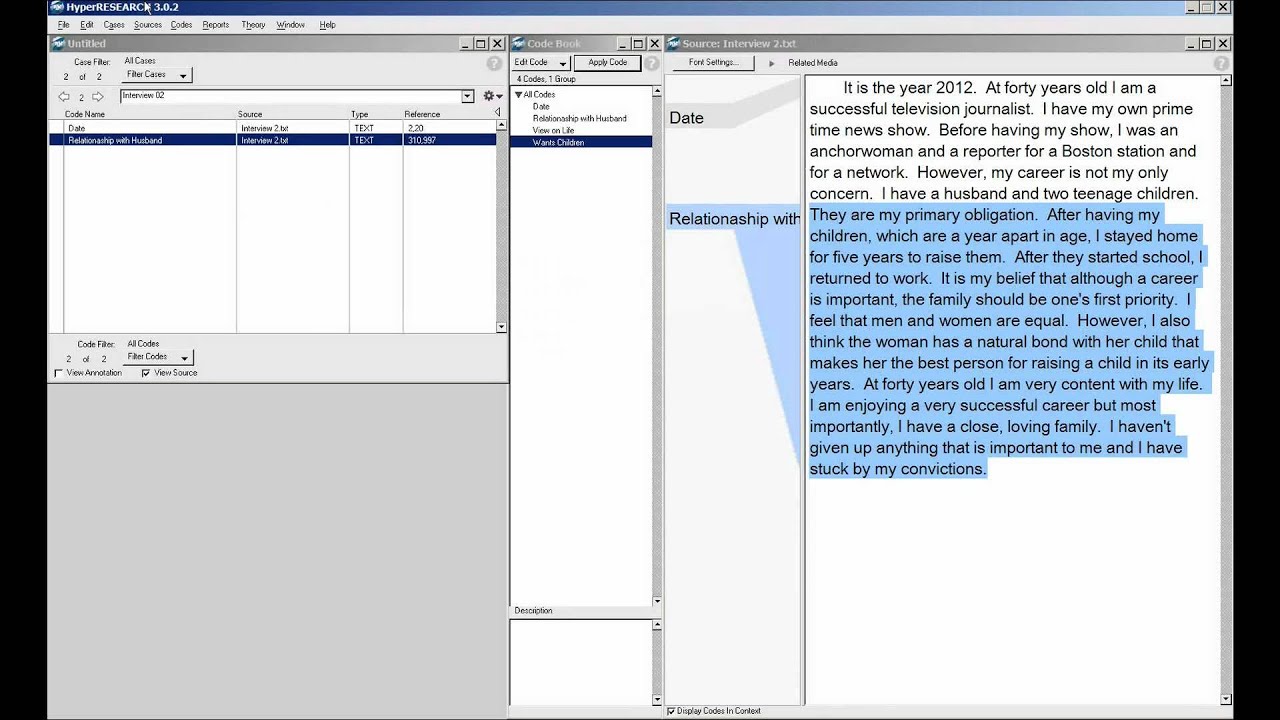 HyperRESEARCH Basics Part 2.wmv