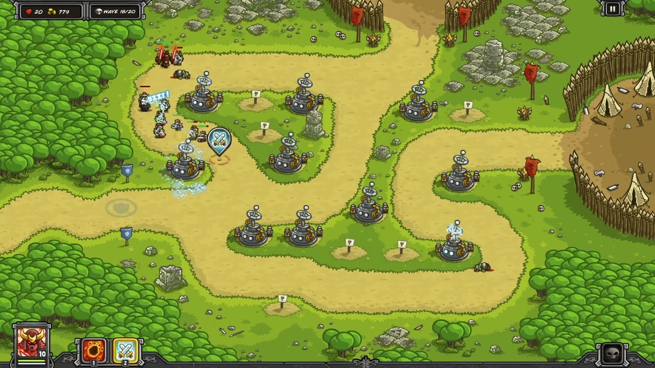 Kingdom Rush Ruins of Acaroth (tesla only + Oni) Veteran vs. Casual