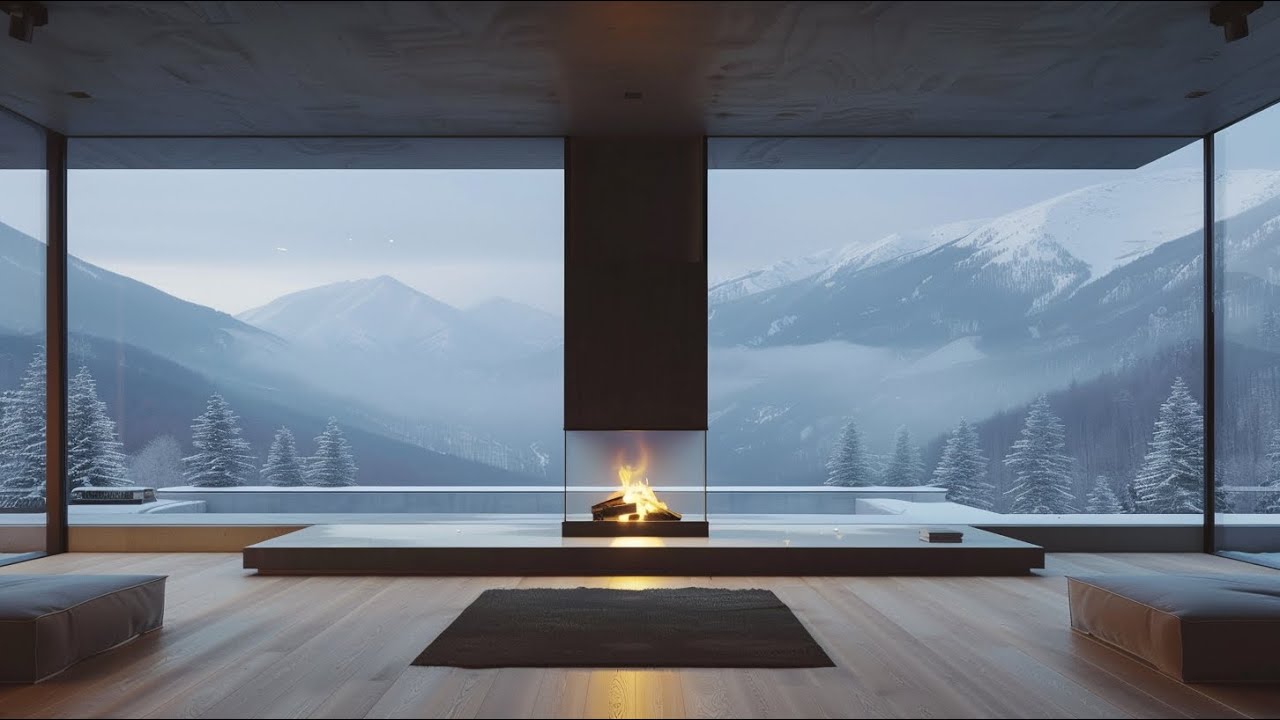 9 Hours Cozy Fireplace Cabin in the Mountains | Deep Sleep & Relaxation | No Music