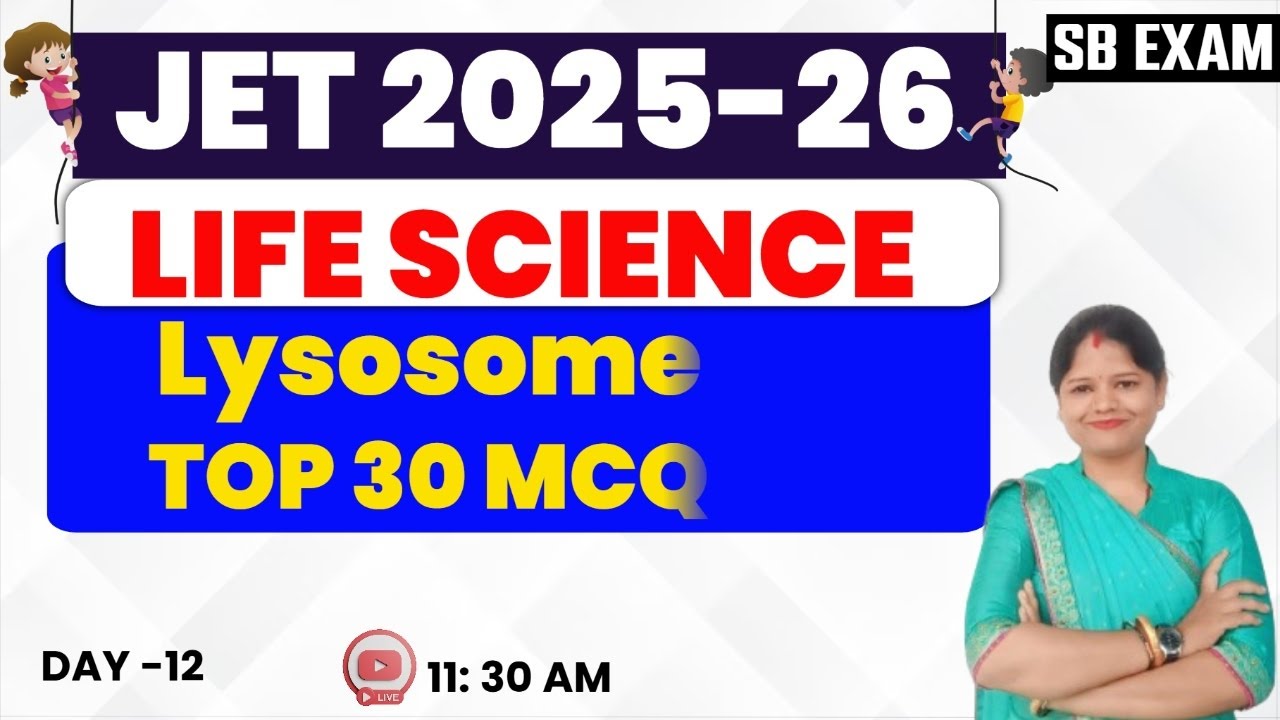 JPSC JET LIFE SCIENCE 2025 BATCH || lysosome  || top 30  mcq || Sb Exam CLasses