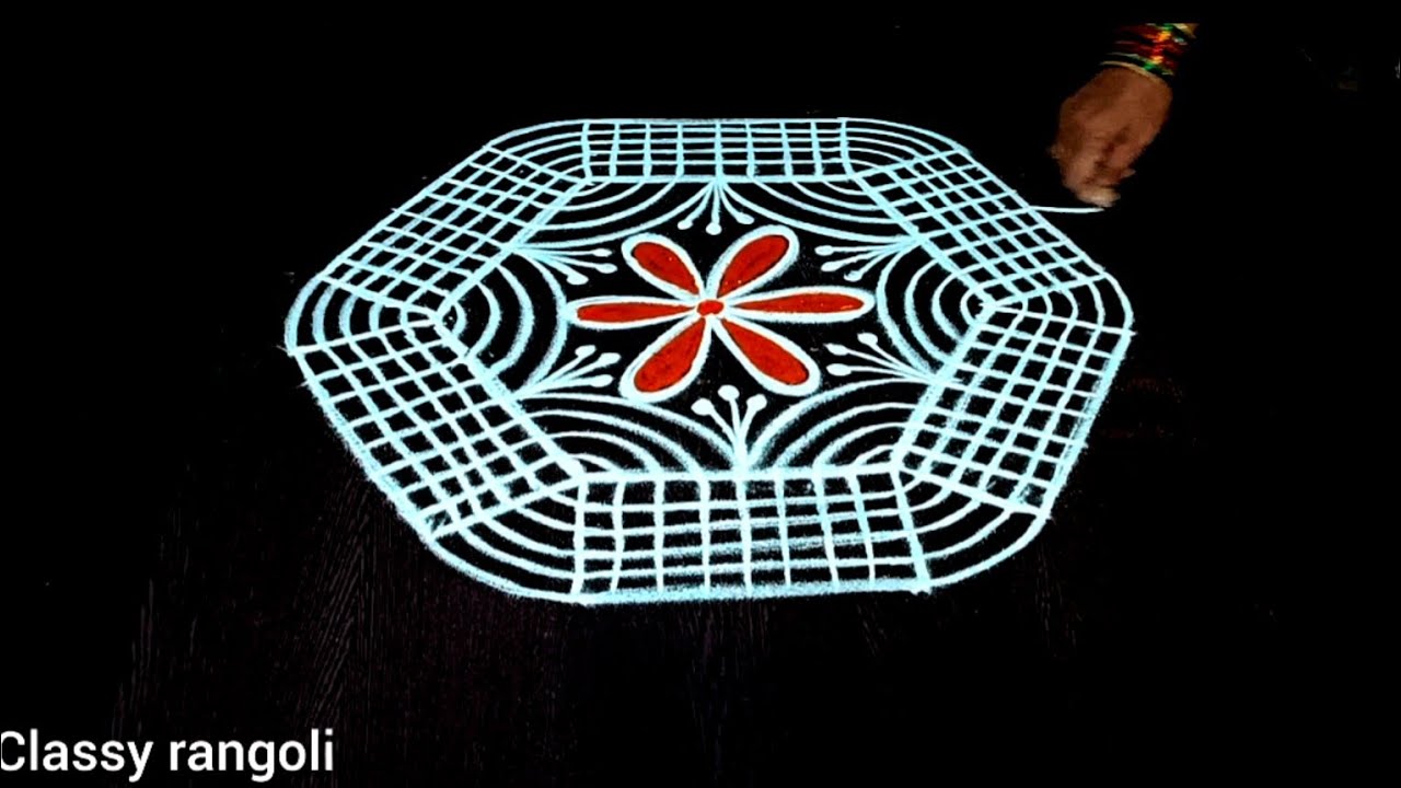 Traditional Friday Rangoli design 🌺 Beautiful padi kolam with 5*3 dots