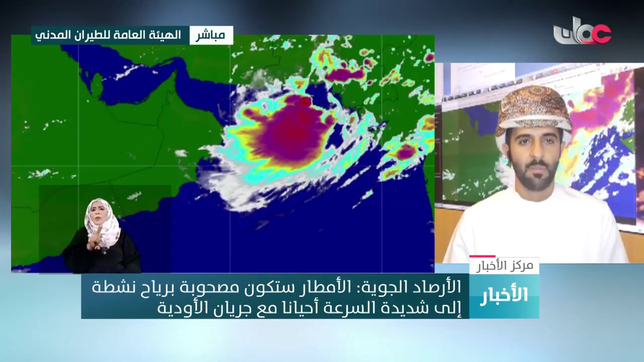 الأرصاد العمانية: انخفاض حدة الحالة الجوية والأمطار المصاحبة لها