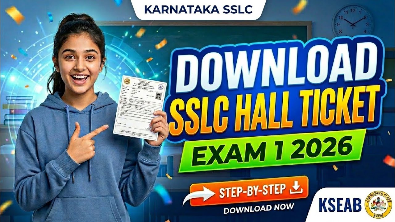DOWNLOAD SSLC 2026 Hall tickets for Exam -1 