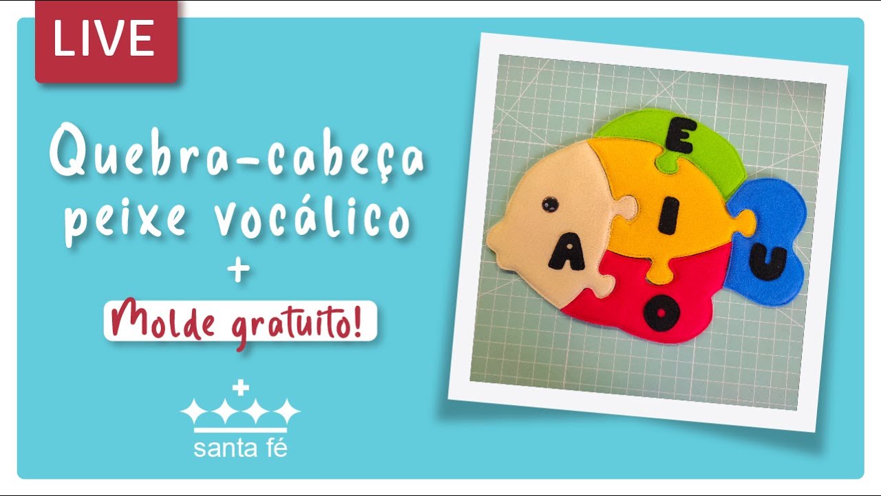 (PASSO A PASSO) Quebra Cabeça em feltro /  Live Arte que Faz / Parceria Feltros Santa Fé